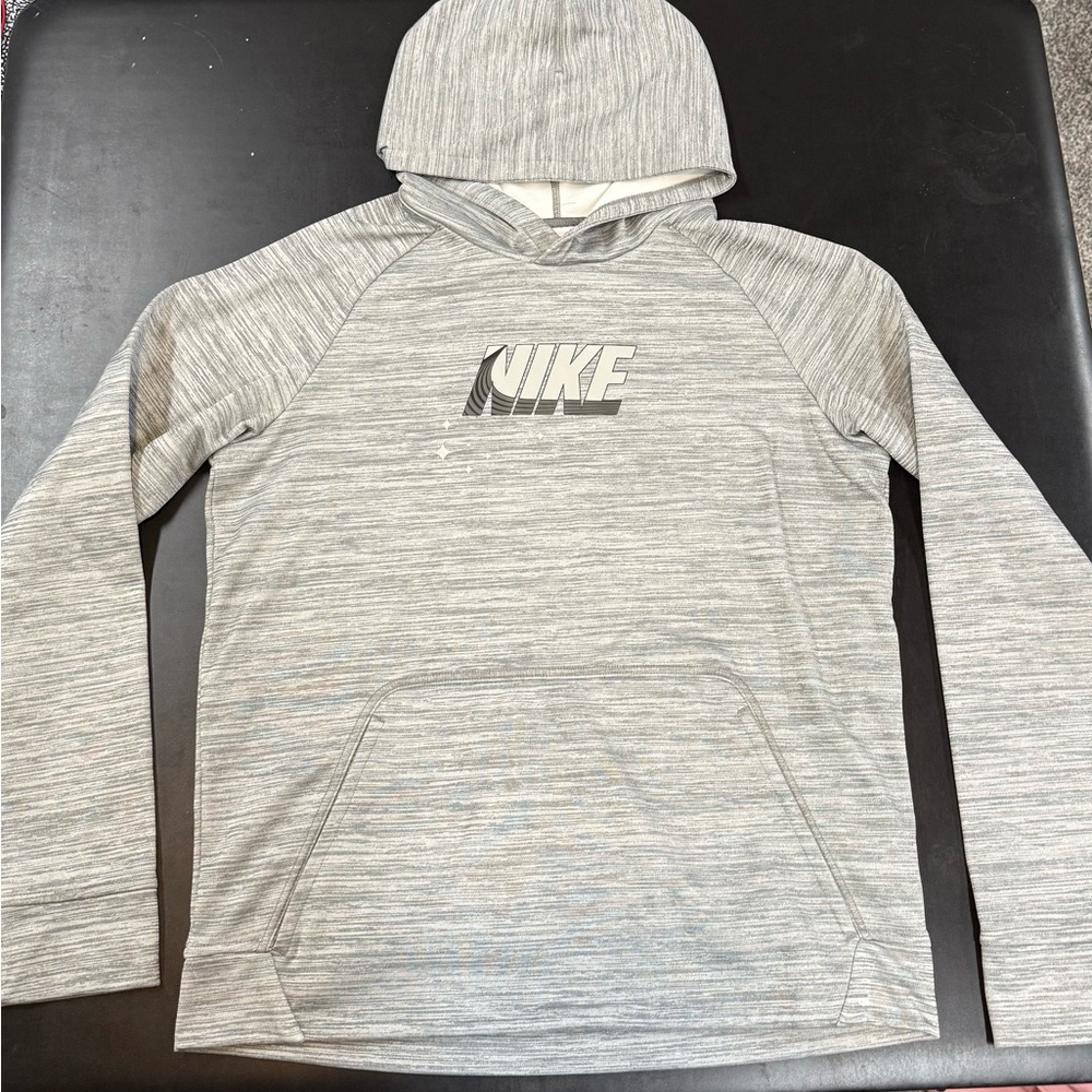 Nike Gray Heather Kids Hooded Pullover Sweatshirt